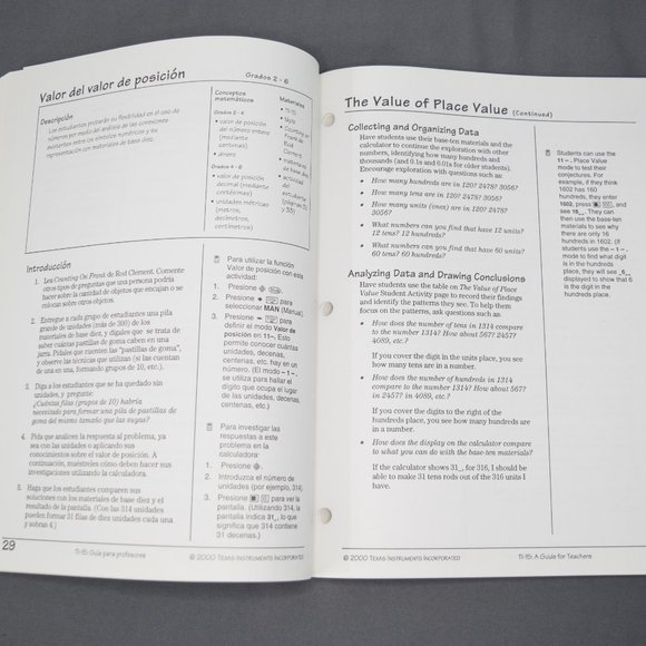 Texas Instruments TI-15 Calculator Teachers Guide Workbook English Spanish 2000 - Picture 12 of 15